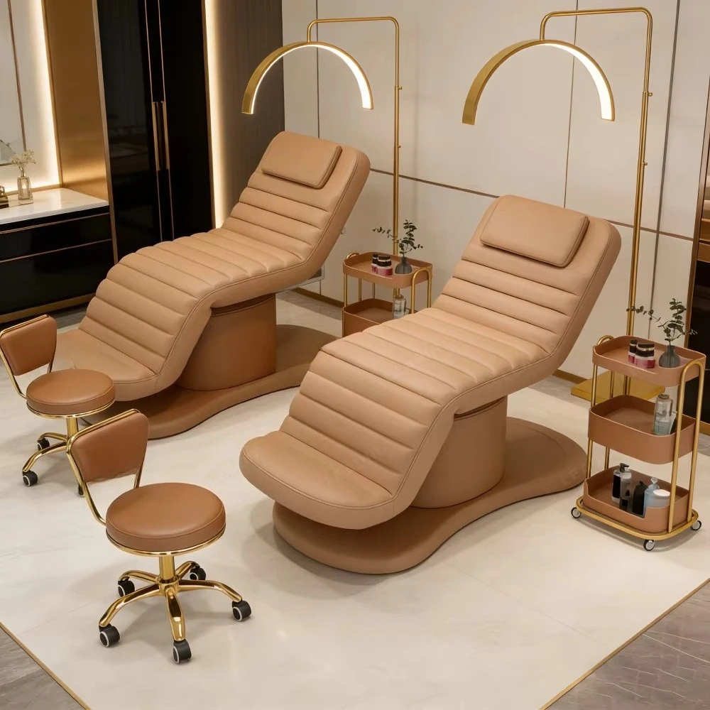 Wholesale  Massage Hydraulic Leather Electric Spa   Facial     Bed Chair Set LED Salon Furniture