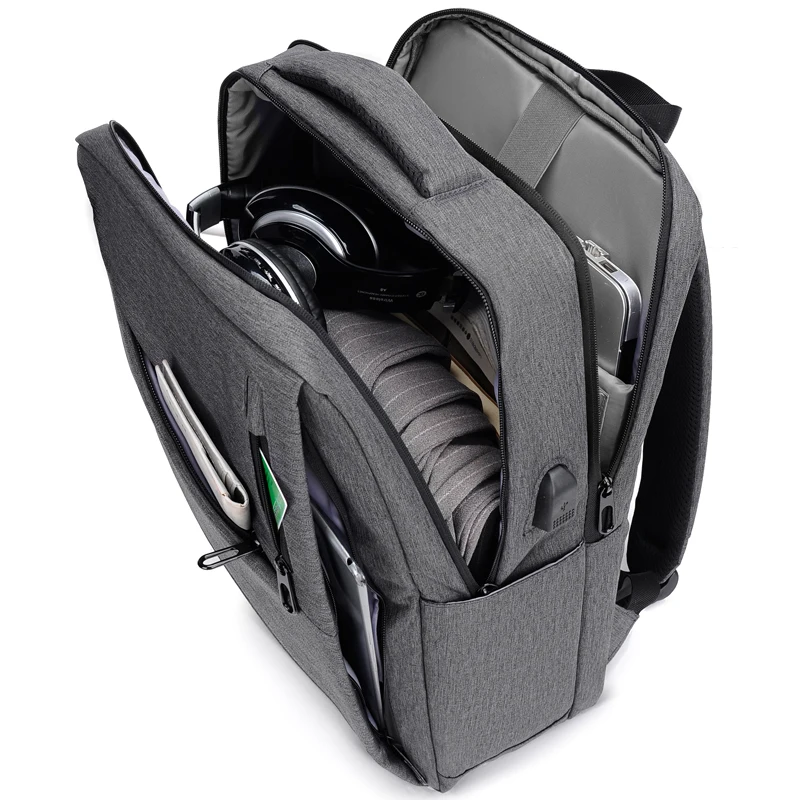 Riliended-Mochila Leve de Grande Capacidade para Homens, Mochilas City Business, Porta USB, Saco de Armazenamento Masculino