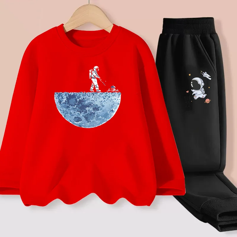 Aimi Lakana Kids 2-piece Sets Baby Boys Long Sleeved T-shirt Astronaut Outfit Spring Autumn Tops +pants