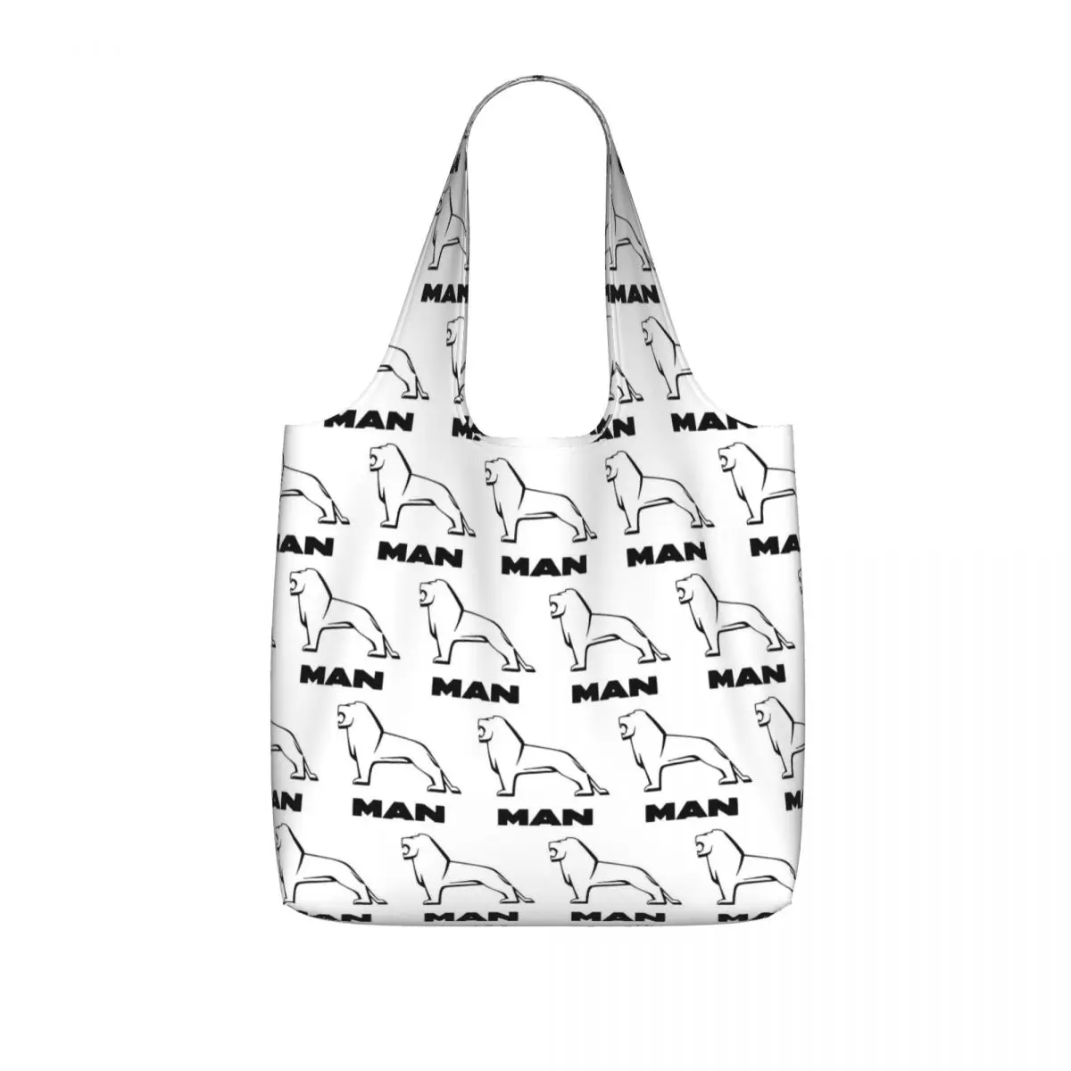 Man Truck Bus Dual-use Logo Shopping Tote Bag Canvas Large Capacity Shoulder Bags Shopper Grocery Handbag for Women