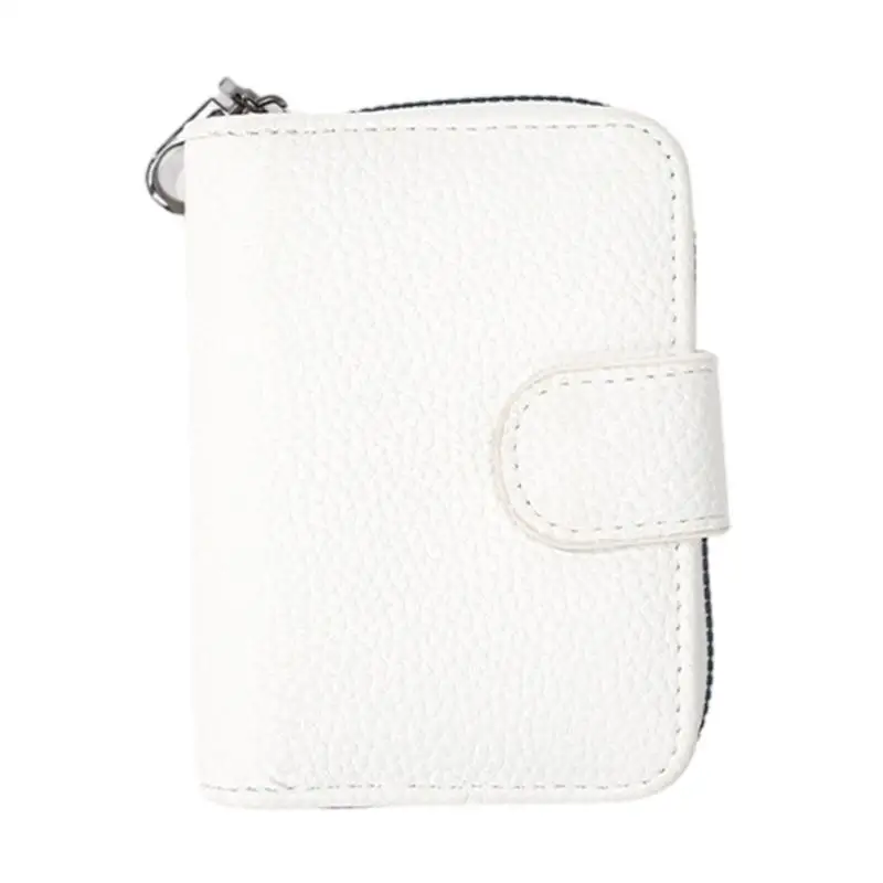 Y1UB Leather Card Wallet Coin Purse Zippered Closure Multifunctional Card Organiser Pouches For Men Women Daily Essential