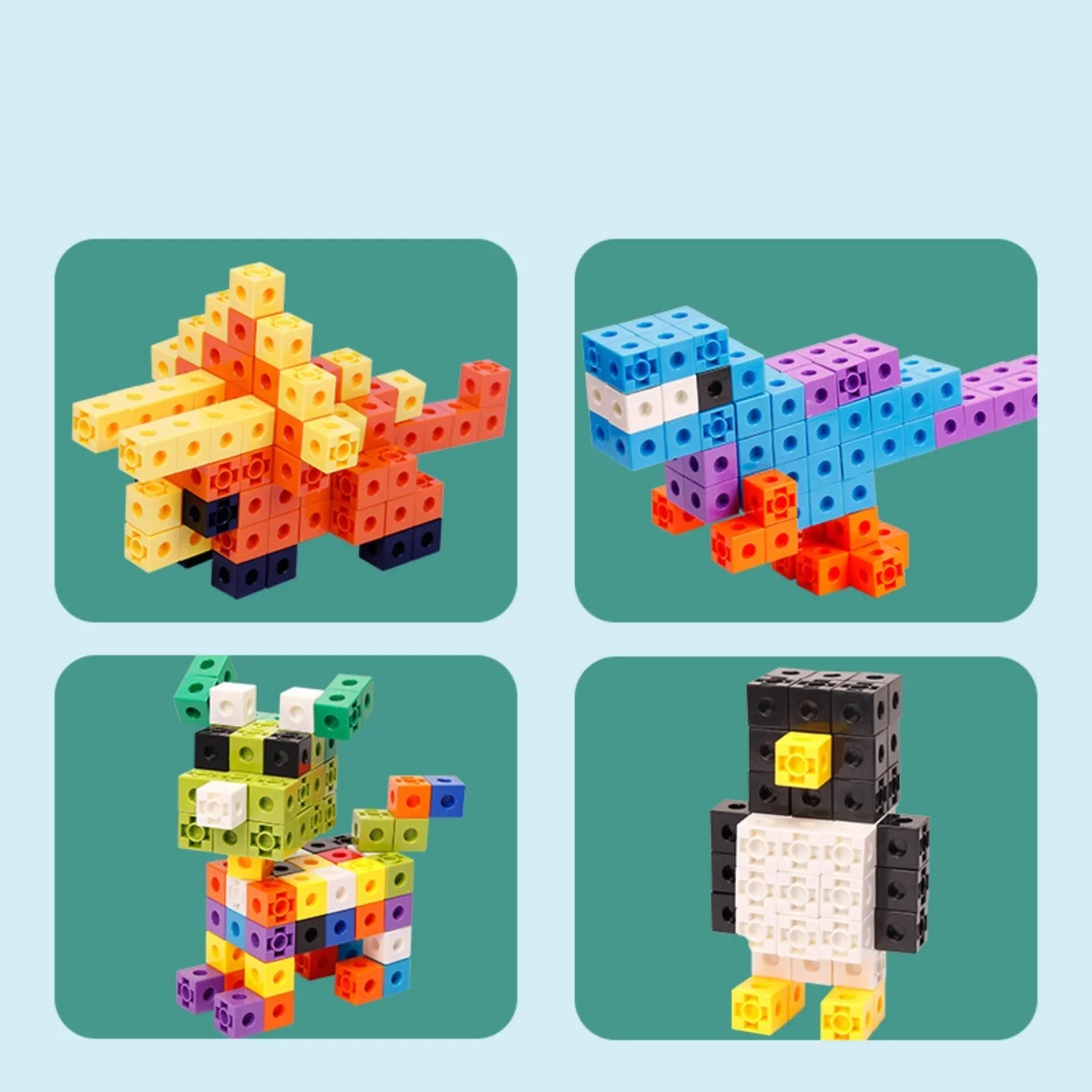 Magic Cube Puzzle Building Blocks Kindergarten Educational Color Recognition DIY Building Blocks Toys Gifts With Changing Colors