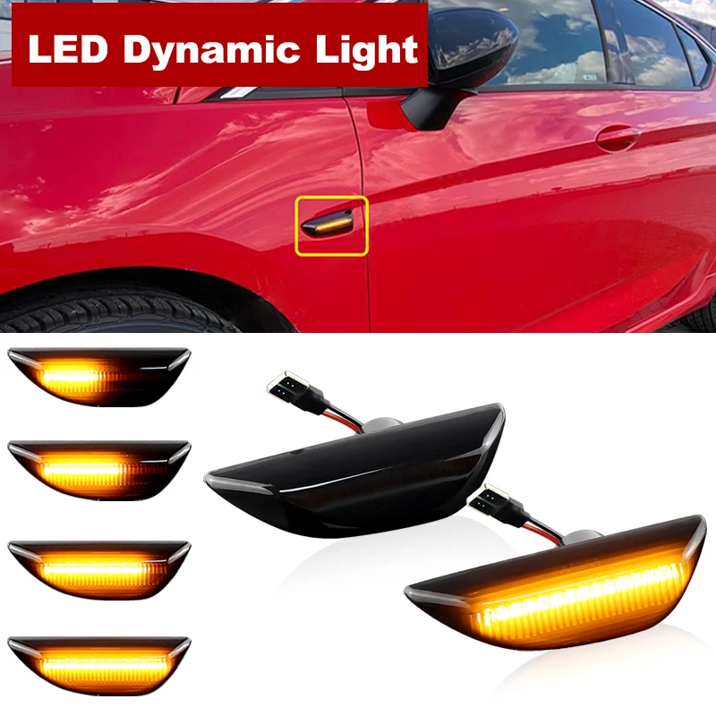 2Pcs LED Dynamic Side Marker Turn Signal Light For Opel Mokka X Chevrolet Trax Buick Encore Fender Marker Lamp OEM# 95994973