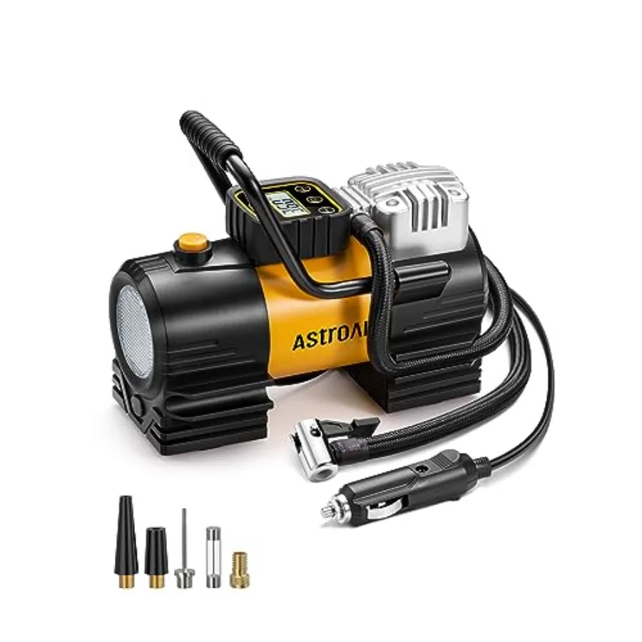 

Портативный компрессор для подкачки шин, до 150 PSI, автомобильный насос 12V DC, цифровой воздушный насос с 12 светодиодами, суперяркий свет