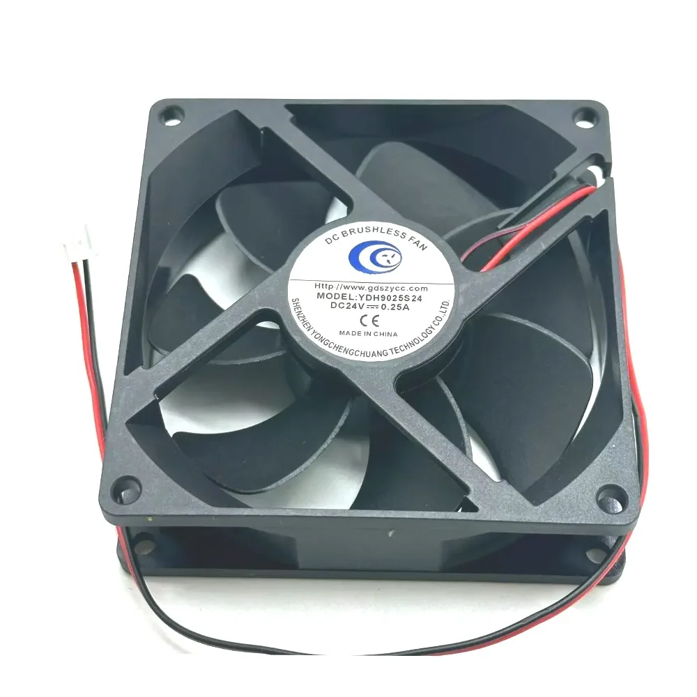 YCC YongChengChuang YDH9025S24 DC 24V 0.25A 90x90x25mm 2-Wire Server Cooling Fan Industrial Equipment Ventilation