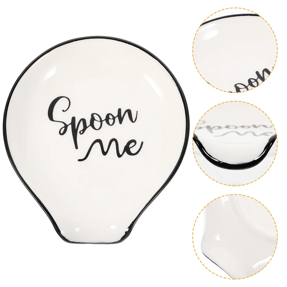 

2 Pcs Holder for Kitchen Utensils Compact Scoop Holders Spoon Rest Ceramic Daily Use Multifunctional Reusable Decorative Dinner