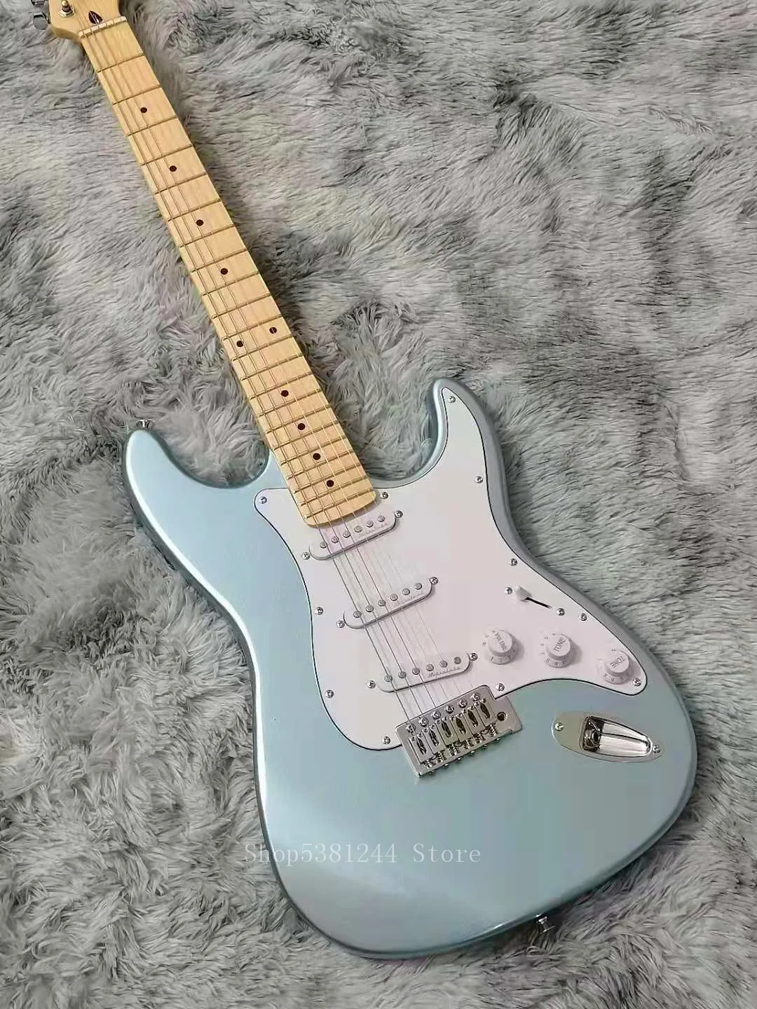 

Electric guitar 6 strings, ice blue, free transportation, customizable