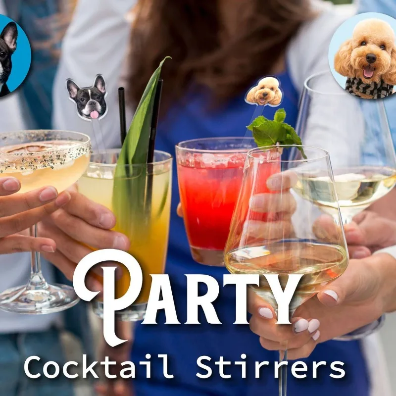 Acrylic Pet Wedding Stirrers Dog Themed Cocktail Drink Mixers Bar Accessories Wedding Favors Party Supplies
