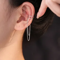 1Pcs New Long Tassel Ear Cuff Multilayer No Piercing C Shape Clip Earrings for Women Simple Temperament Fashion Jewelry Gift