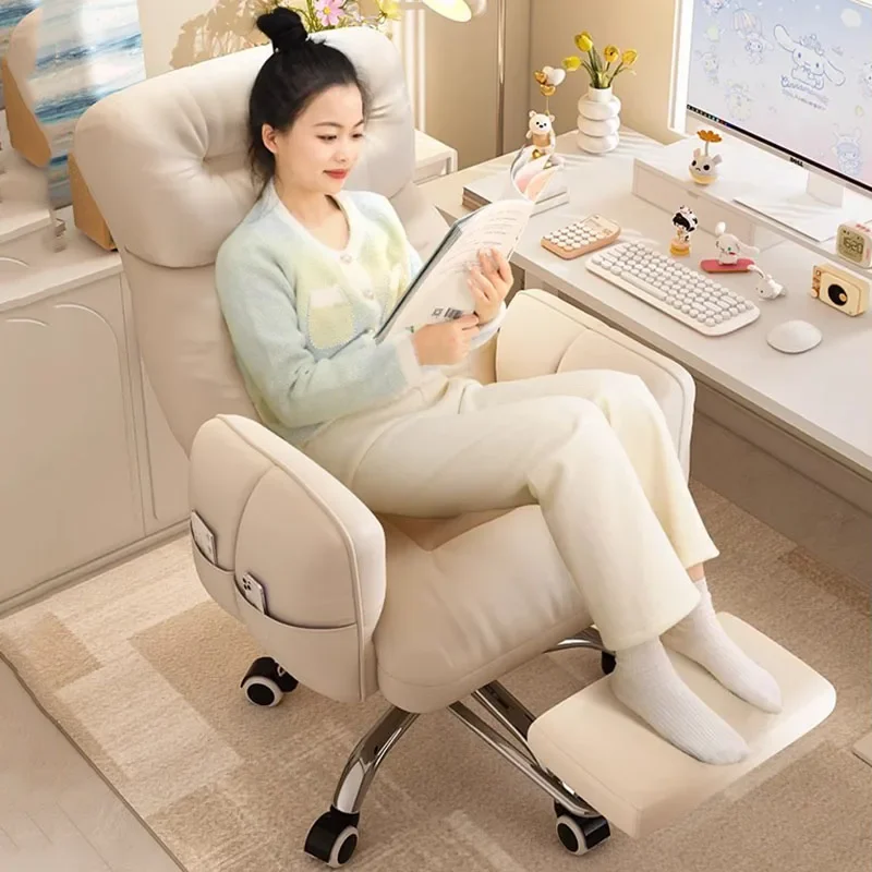 

Mobile Recliner Office Chairs Bedroom Fluffy Silla Gamer Furniture Accessories Study Footrest Office Chairs Back Support