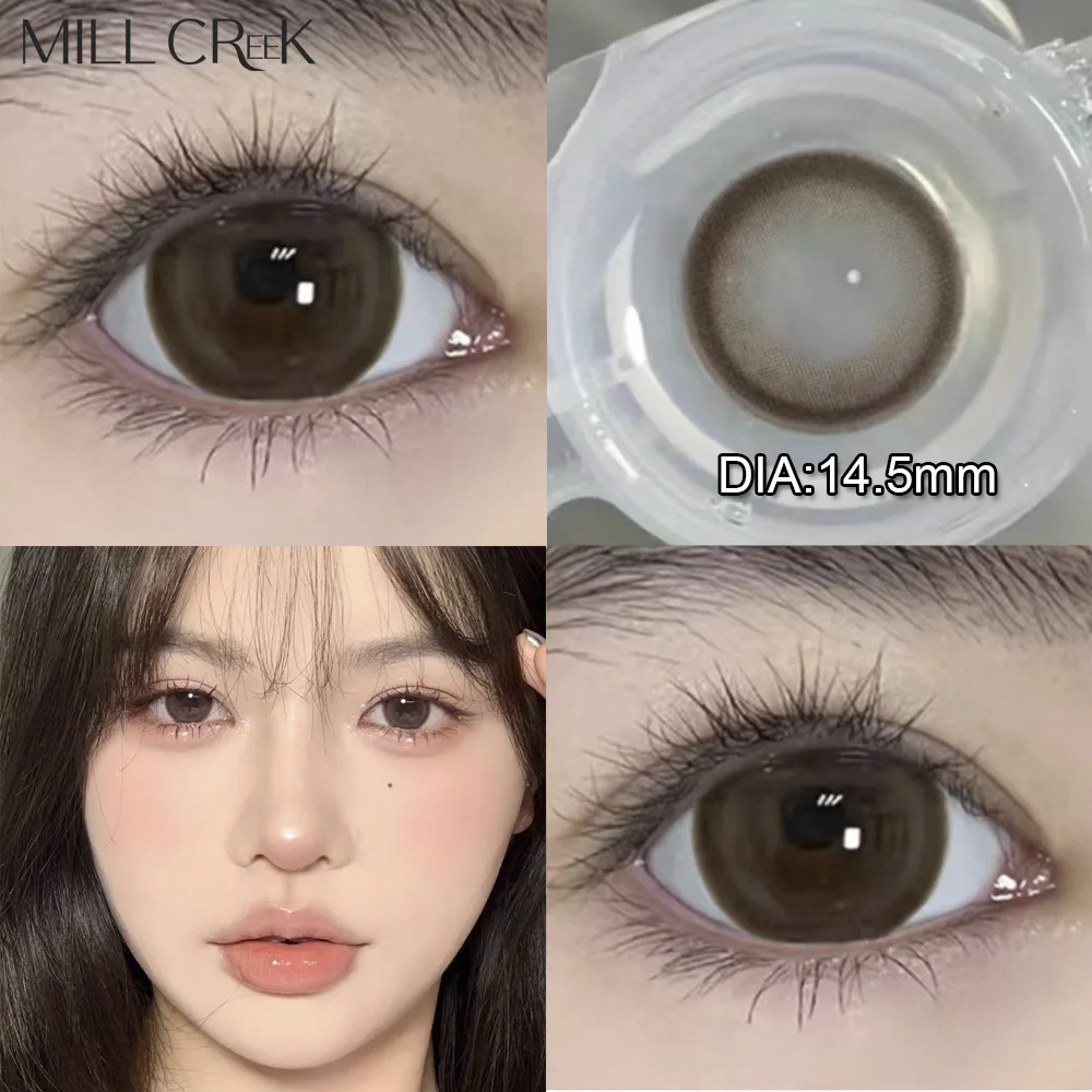 MILL CREEK 2Pcs Nature Color Contact Lenses with Myopia Diopter Eyes Contacts Lens Beauty Pupil Yearly Use Makeup Fast Shipping