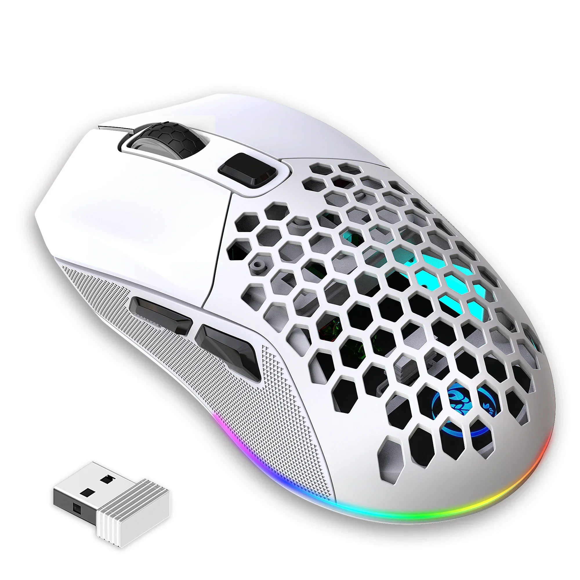 wireless mouse RGB dual back cover lightweight 600mAh rechargeable battery gaming mouse wireless