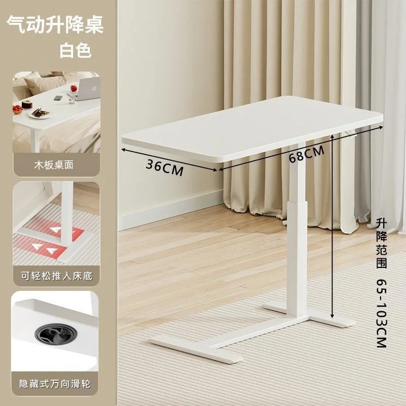 Home Pneumatic Adjustable Desk Mobile Bedside Table Small Square Table Height Adjustable Simple Office Desk Multi Use