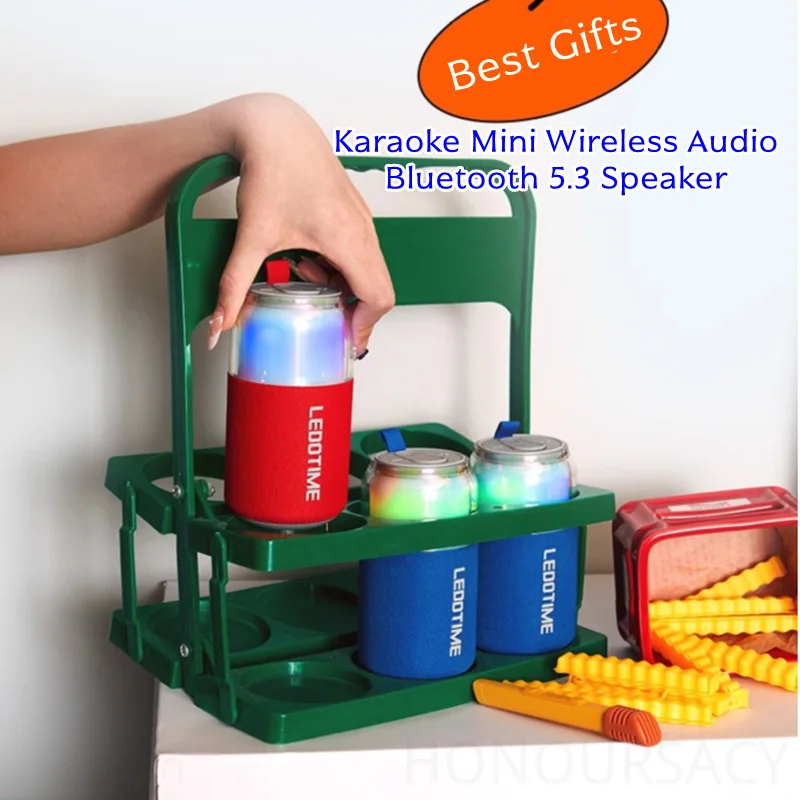 هدايا الأطفال HIFI ستيريو Bluetooth5.3 المتكلم المحمولة المنزل لطيف كاريوكي الصوت اللاسلكي مع 2 هيئة التصنيع العسكري الأسرة الغناء المتكاملة #5