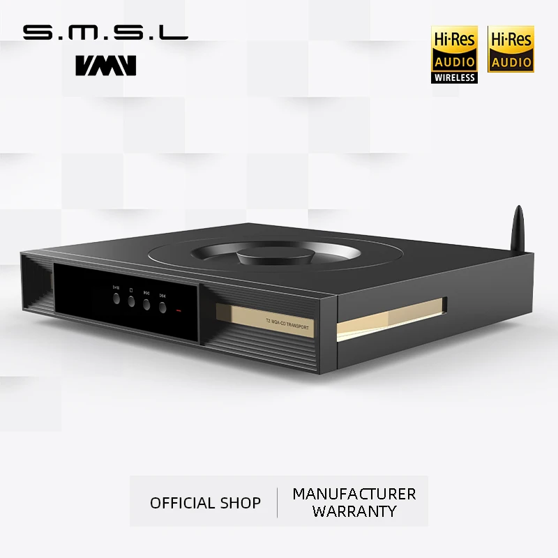 

SMSL VMV T2 Hi-res MQA-CD DSD512 32bit 768kHz Bluetooth CD Player AES/EBU High-Definition Digital Media With Remote Control