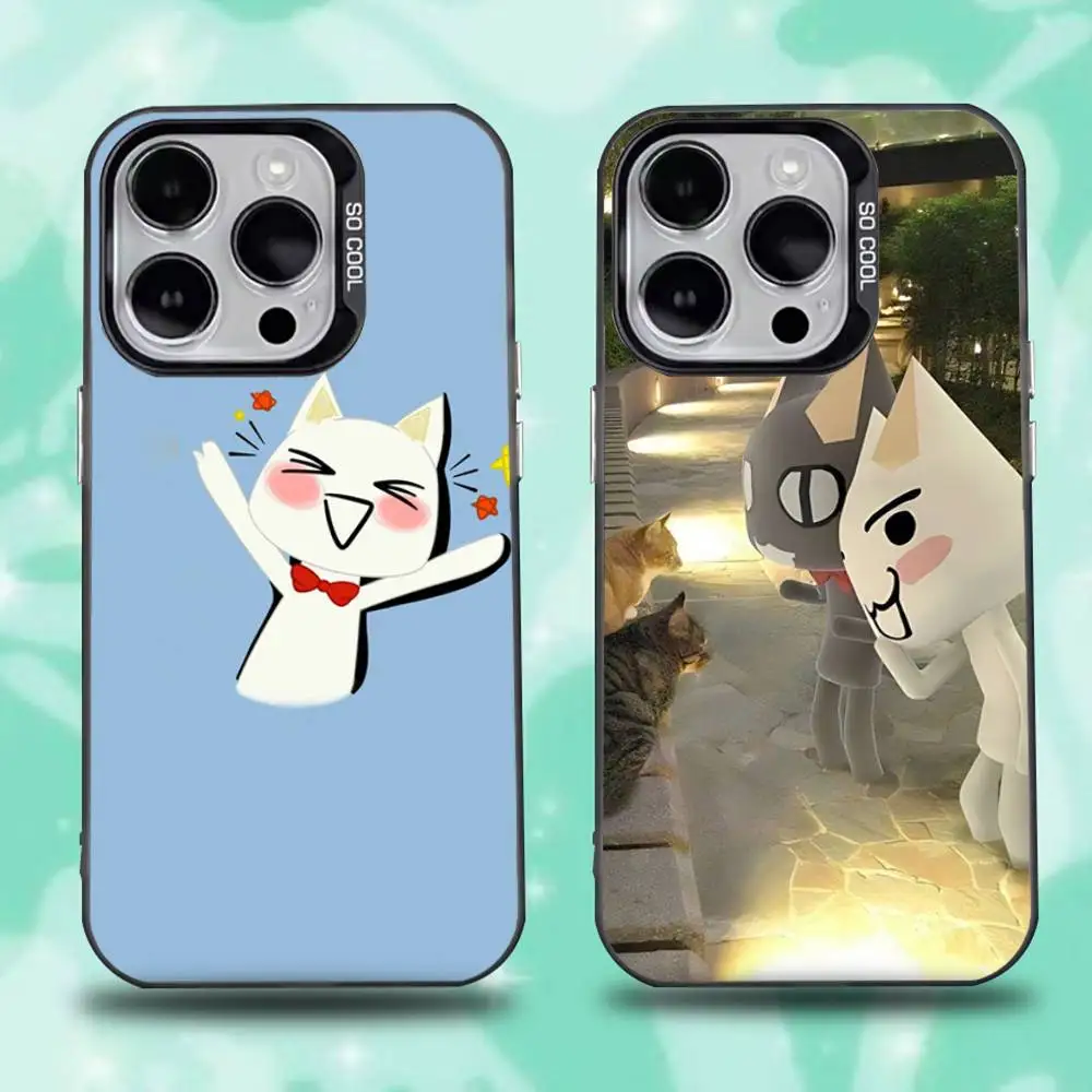 

INS Cute Toro Inoue Cat Phone Case For iPhone 16,15,14,13,12,11,Mini,Pro,E,SE4,XS,MAX Black Candy Matte Cover