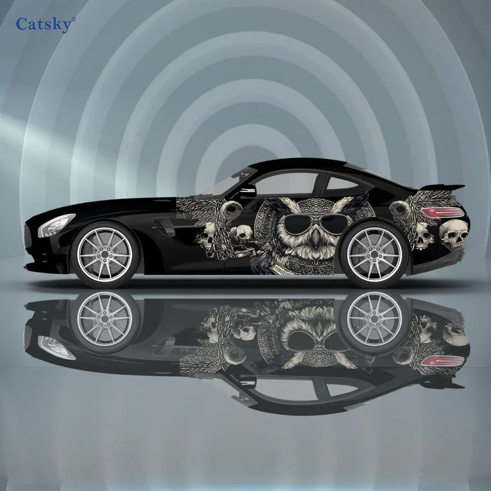 

Солнцезащитные очки с цепочкой в виде совы, автомобильные виниловые наклейки, самоклеящаяся наклейка из ПВХ, подходит для грузовиков, внедорожников, украшения, автоаксессуары, подарок