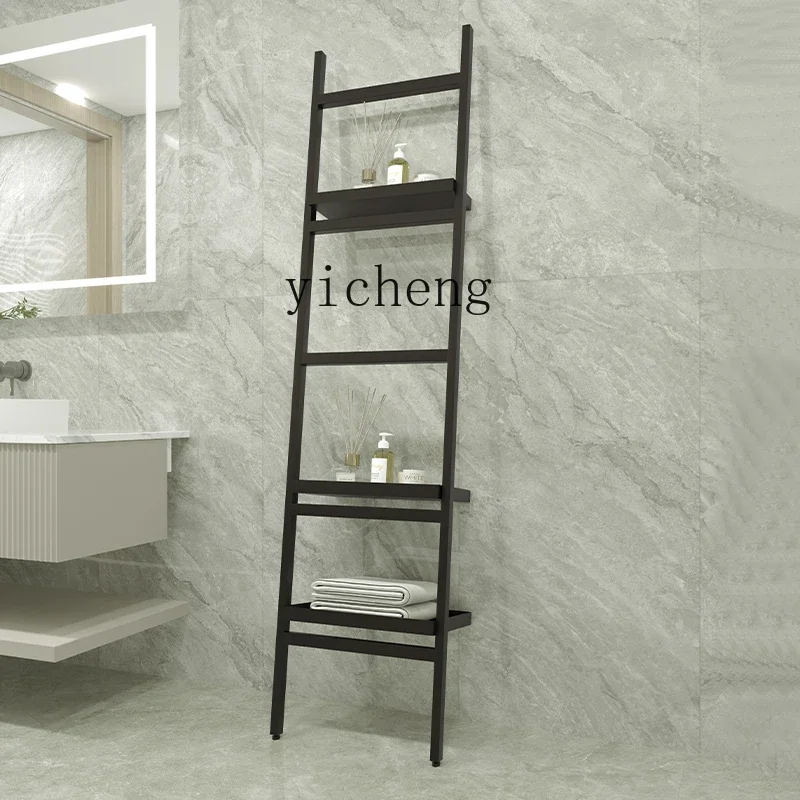 XL bathroom trapezoidal multi-layer storage rack bathroom floor towel rack household