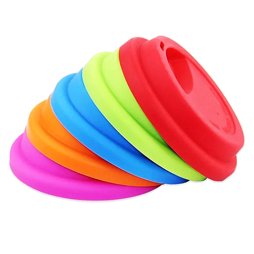 

8pcs Silicone Cup Cover Reusable Lid For Coffee Mug Water Bottle With Drinking Hole Air Intake Suitable For Ceramic Glass