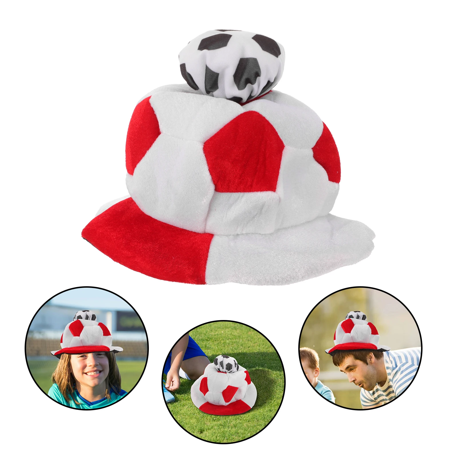 

Football Cap Round Headgear Party Hat Competition Headdress Match Decor Fans Flag