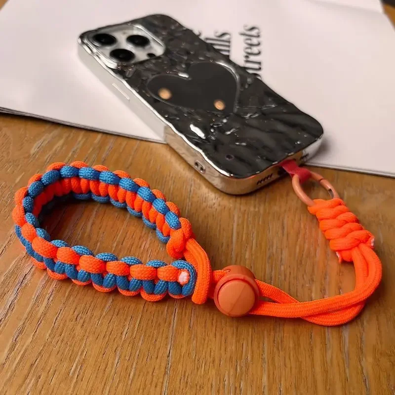 قصيرة الرياضة الهاتف سحر شريط للرسغ قابل للتعديل أسود أخضر المنسوجة قوي الحبل الأوروبي السفر مكافحة سرقة مكافحة السرقة Keycord