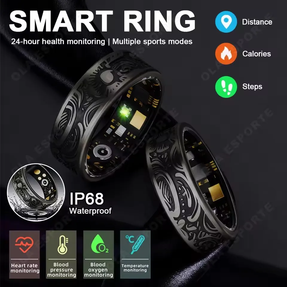 New Men’s Smart Ring Blood Pressure Sleep Health Monitor Sport Remote Camera Women’s Smartring Waterproof Care family Rings R11C