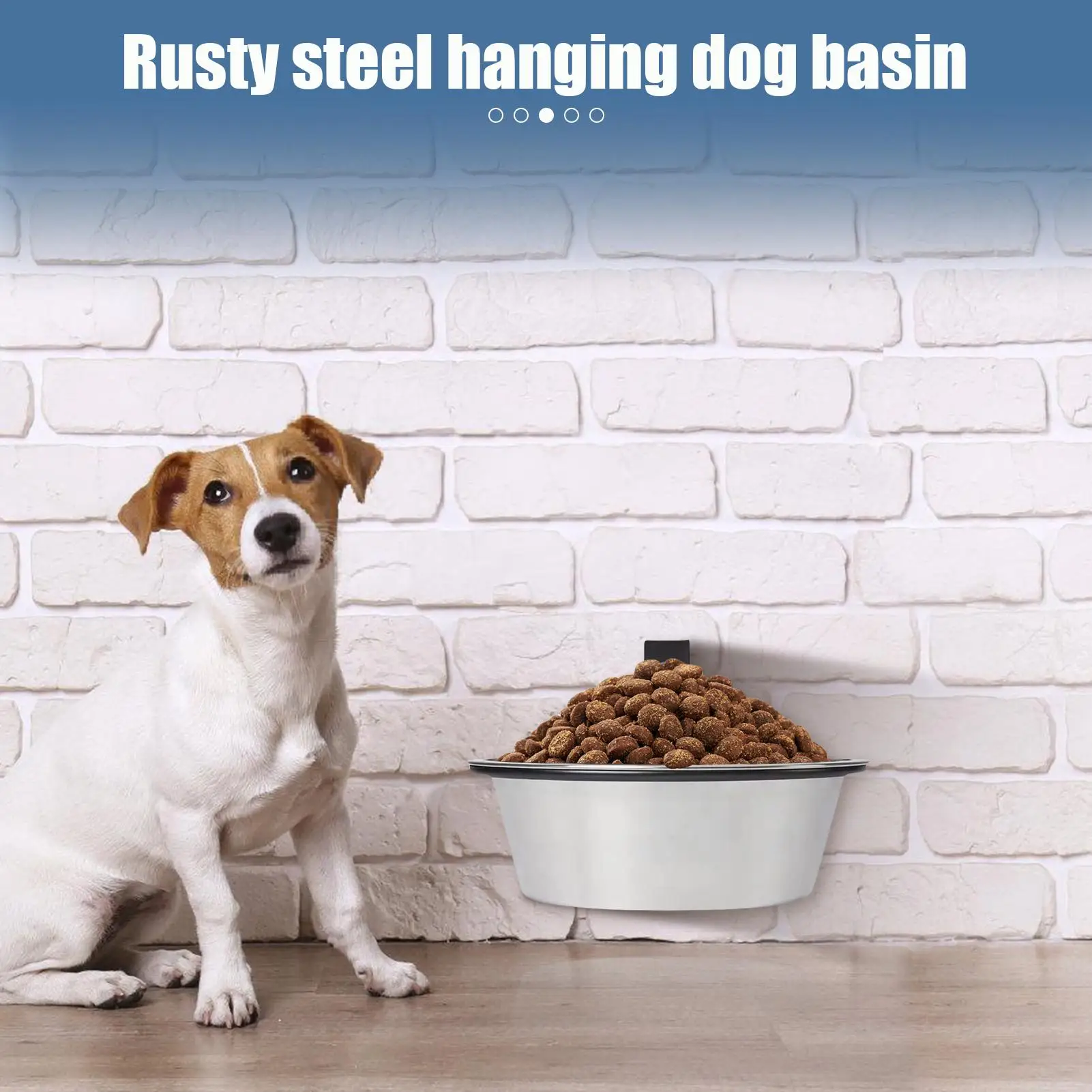 

Pet Bowl Dog Food Bowls Wall Mount Set 2 Pieces Stainless Steel Elevated Feeder With Foldable Stand Pet Supplies Spill-Proof Cat