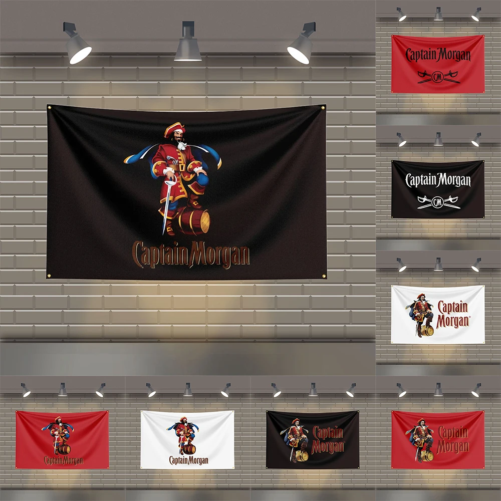 3x5 Ft Captain Morgans Bee Flag Polyester Printed Flags for Room Garage Decor