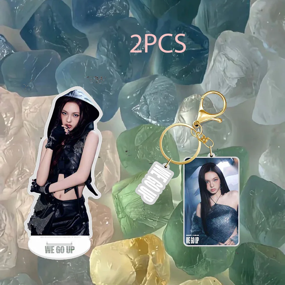KPOP BABYMONSTER نحن نذهب 2 قطعة/المجموعة سلسلة مفاتيح مصنوعة من الأكريليك الدائمة الشكل عالية الجودة على ظهره كيرينغ مكتب الديكور ASA RUKA الهدايا