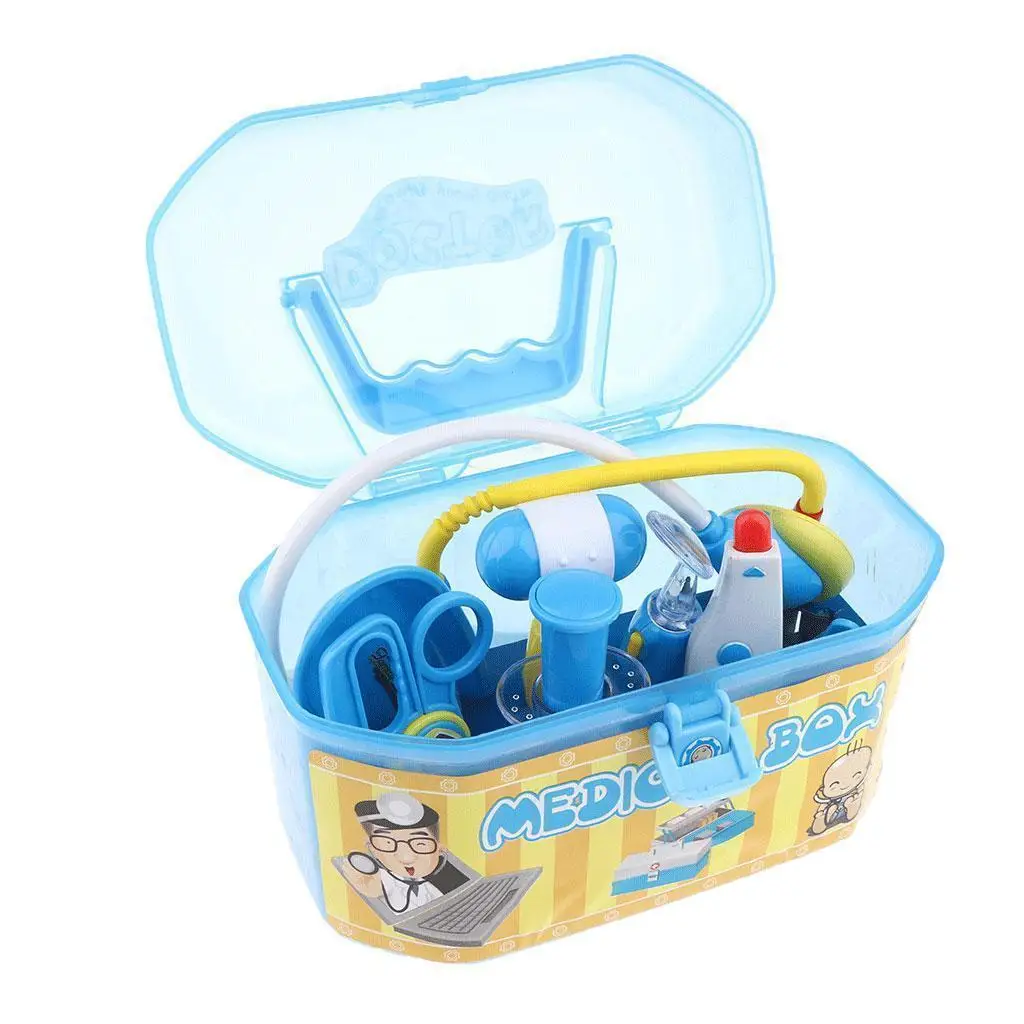 Crianças médico ferramentas caixa kit playset fingir jogar brinquedo educativo presente