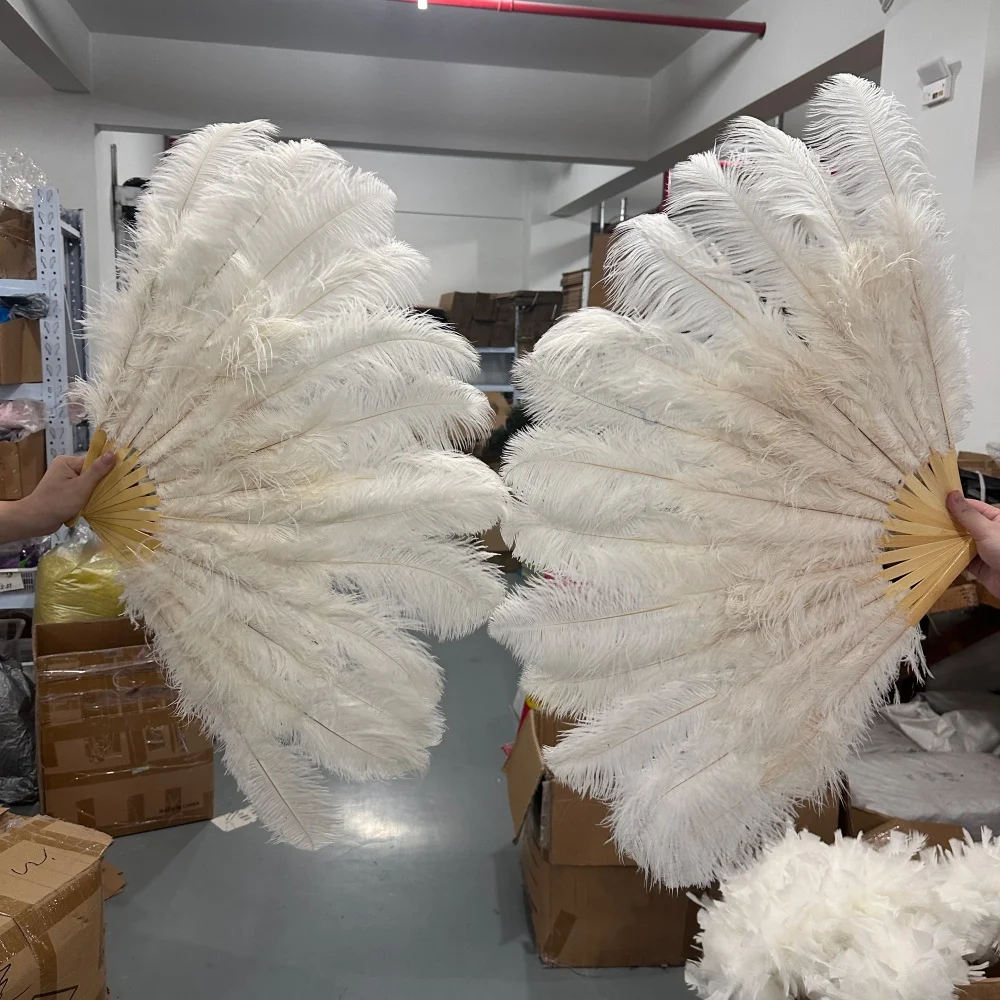 1/2Pcs Fluffy Black White Ostrich Feathers Fan For Stage Dance Performance Carnival Wedding Photoshoot Party Home Decor 70/100cm