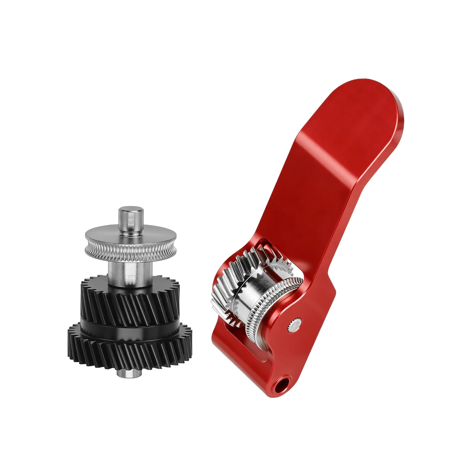 Lunar Surface Bambu Lab X2D Auxiliary Extruder Gear Assembly CNC Hardened Steel Upgrade Parts for 3D Printer Red Color 2