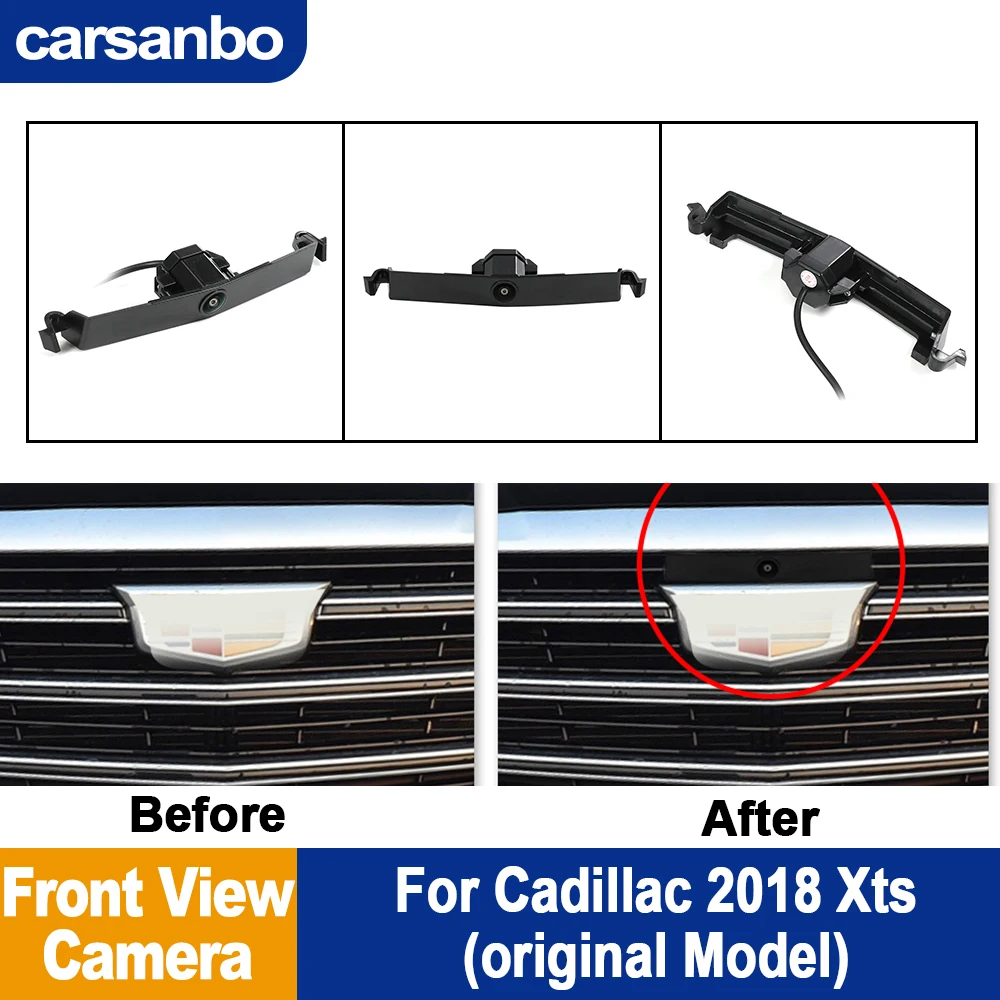 

Carsanbo Car Front View Camera for Cadillac 2018 XTS Night Vision Fisheye Lens AHD 150° Vehicle Front Camera Waterproof