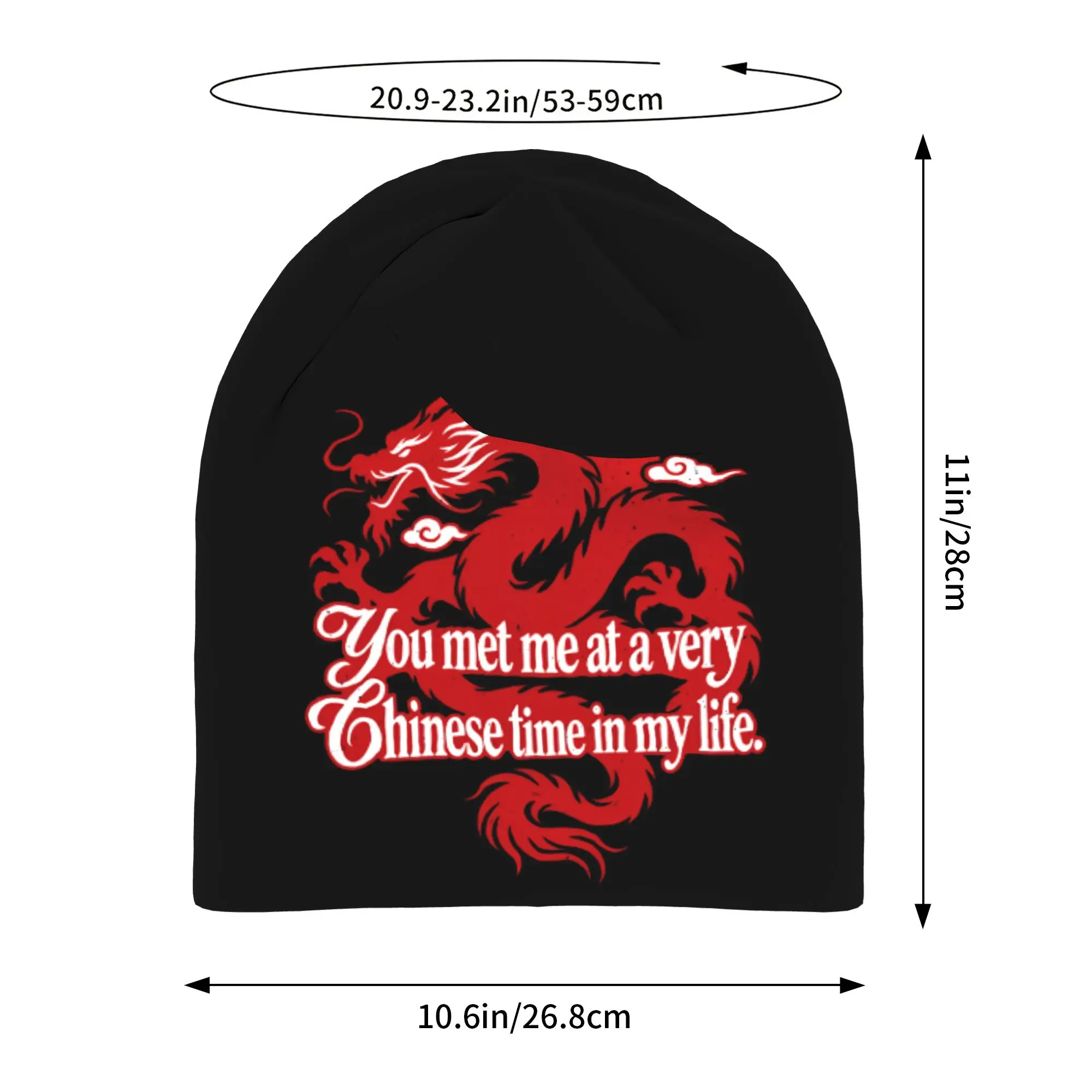 Lightweight You Met Me At A Very Chinese Time In My Life Slouchy Beanie for Men Women Sleeping Skull Cap