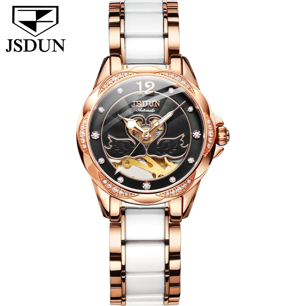 

JSDUN 8831 Stainless Steel Strap Fashion Watch For Women Automatic Mechanical Waterproof Women Wristwatches