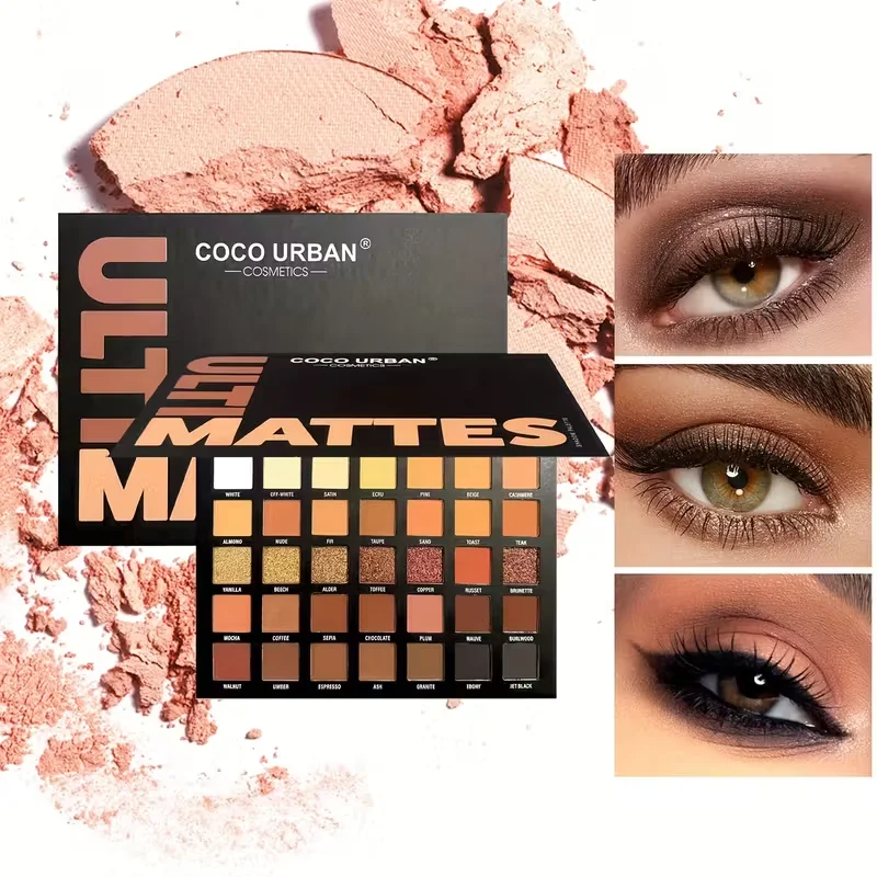 Paleta de sombra de ojos de 35 colores, placa de maquillaje brillante mate, polvo de Color altamente colorido, cosméticos de maquillaje duraderos para sombra de ojos