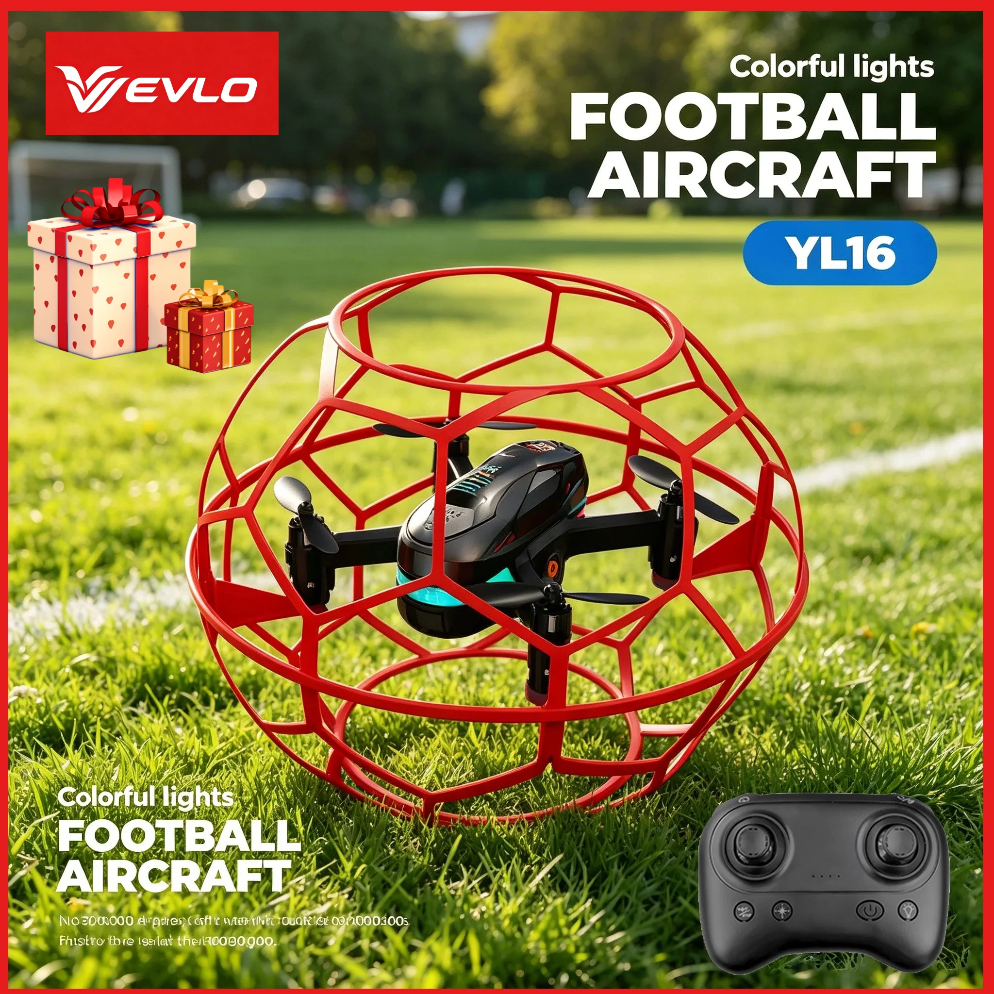 

VEVLO 2026 Upgraded YL16 2.4G RC Flying Football Drone 3D Full Protect Altitude Quadcopter Perfect Children's Day Gift