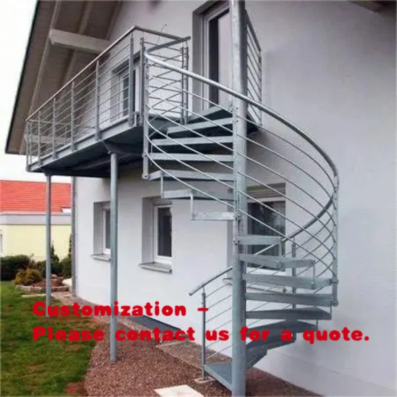 

custom.Luxury Staircase Exterior Garden Space Saving Durable Metal Custom Fabrication Factory Direct