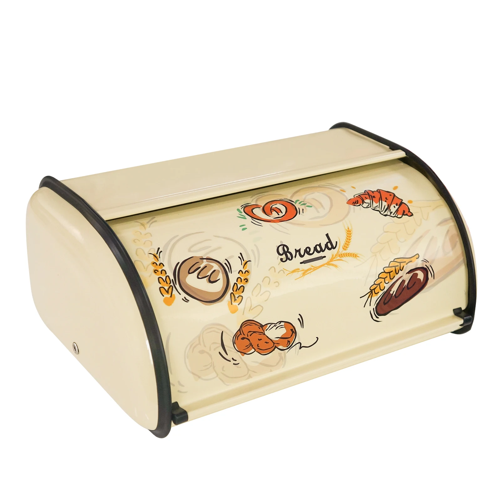 

Metal Box Bread Bin Kitchen Food Storage Container Mask Box for Outdoor Picnic Snack Box Convenient Flip Cover Bread Holder