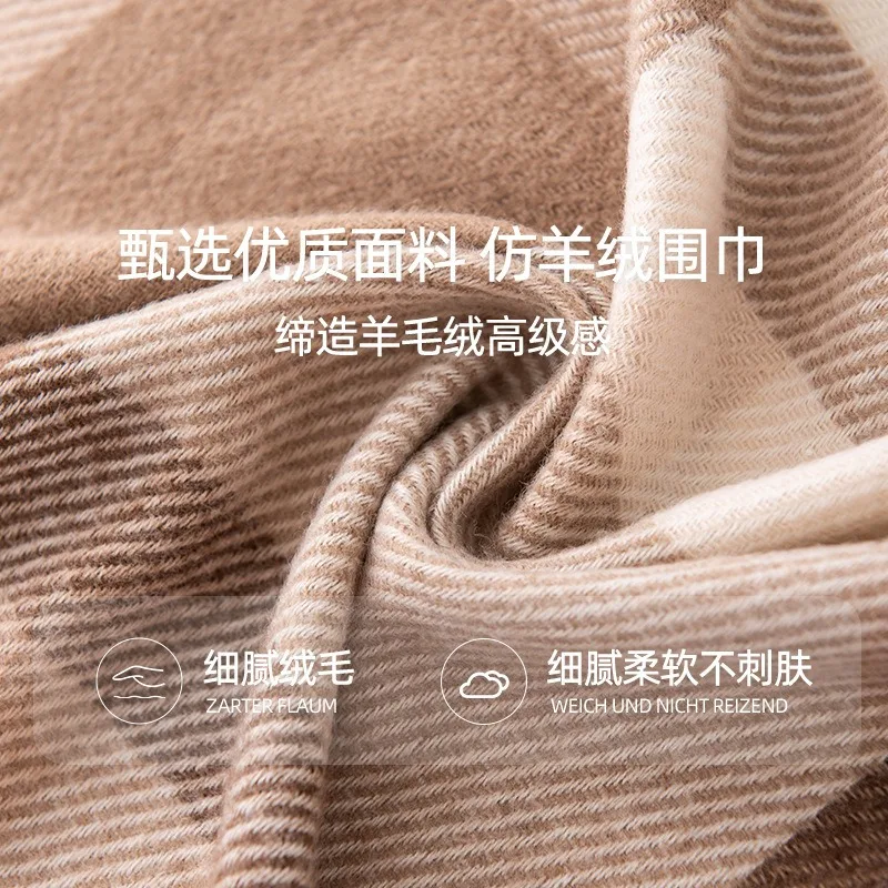 Outono inverno moda cashmere imitação cachecol das mulheres dos homens quente espessamento xale lenço cachecóis acessórios bufanda borla