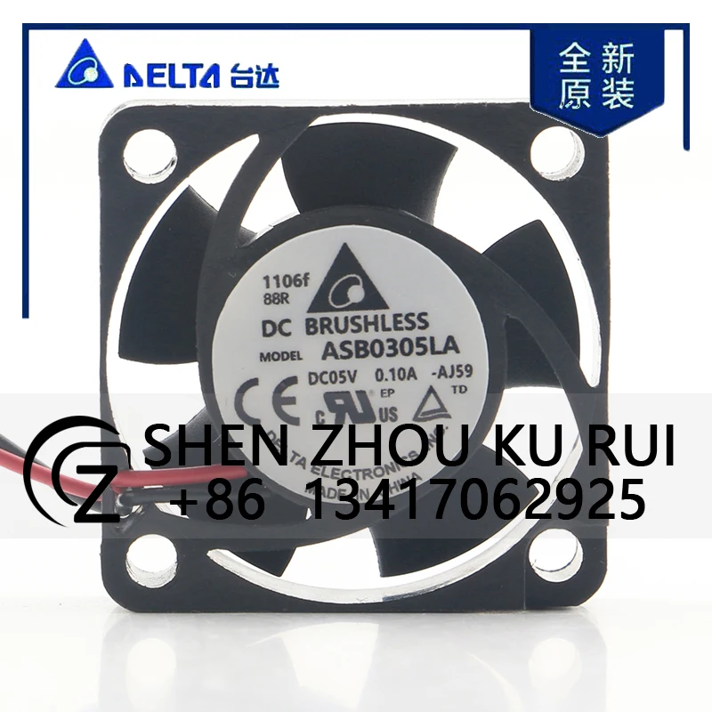 

Delta 12V 24V 48V DC 5V 0.10A AC EC 3010 30X30X10MM 3CM Notebook Speed Measurement Ultra-quiet Miniature ASB0305LA Cooling Fan
