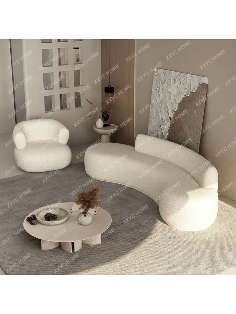 Modern Curved Clothing Store Fabric Sofa Nordic Small Apartment Light Luxury Living Room Sofa