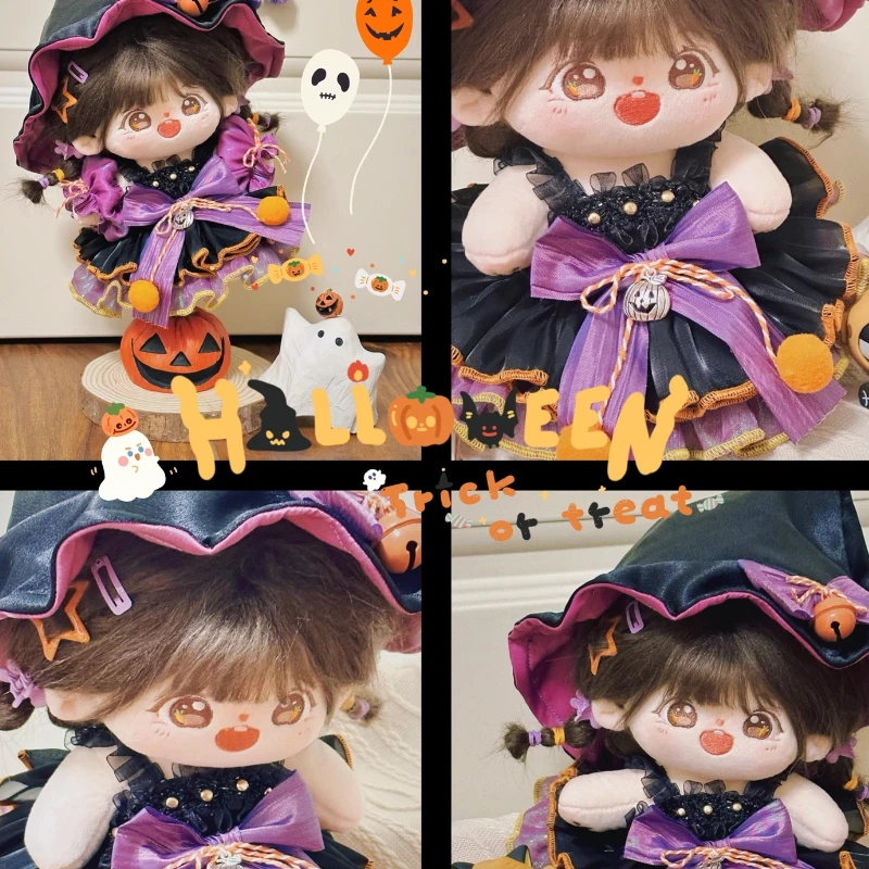 

Halloween Doll Set For 10cm Cotton Doll Clothes Small Witch Girl Costume Toy Accessories Suitable For Halloween Themed