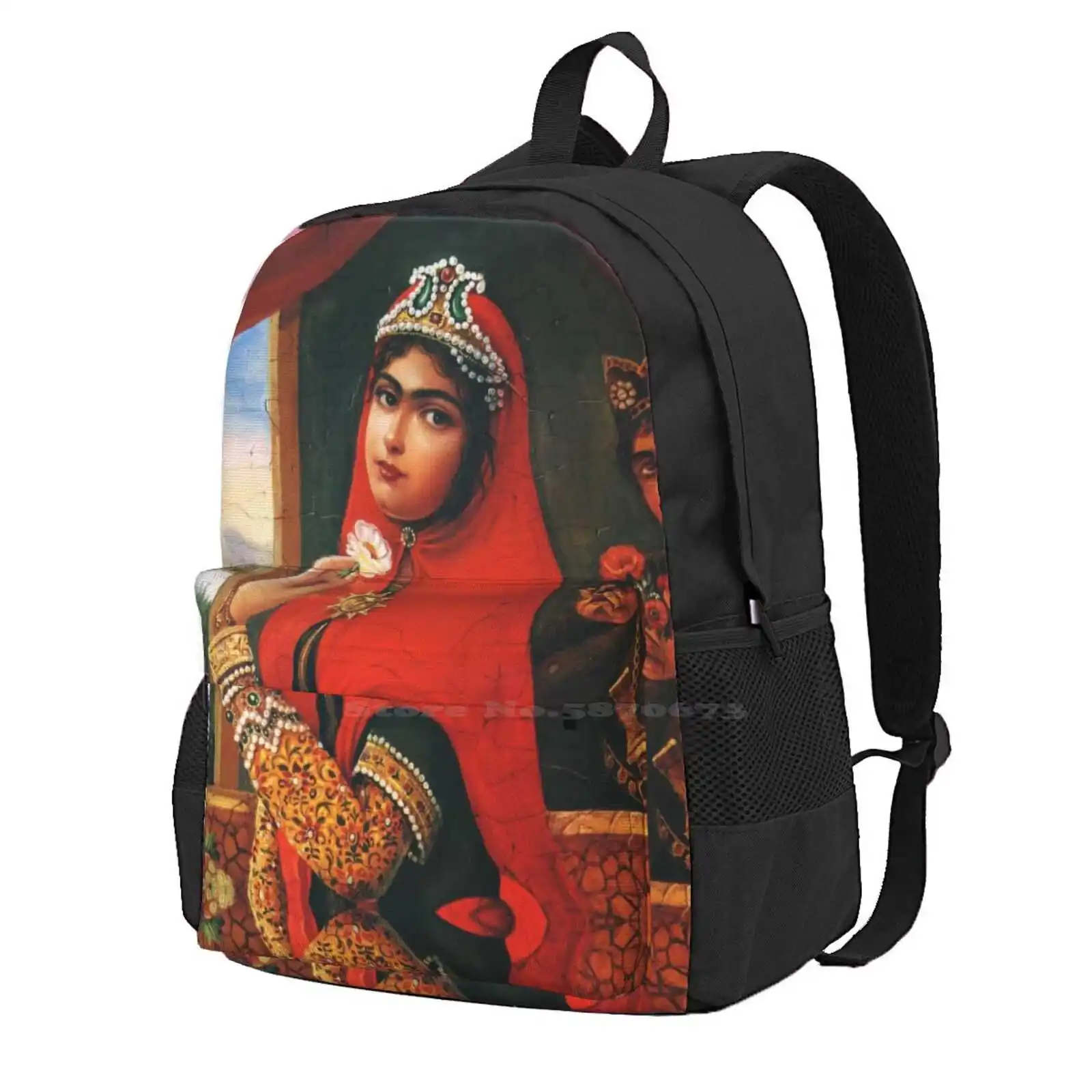 Qajar Mädchen. Iranische Malerei von Shakiba. Persische Kunst heißer Verkauf Rucksack Mode Taschen iranische persische Kunst Shakiba