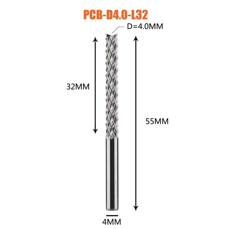 Vhm Maïs Frees Frees Bits 3.1mm, 4mm, 6mm, 8mm PCB Frees CNC Snijden Frezen