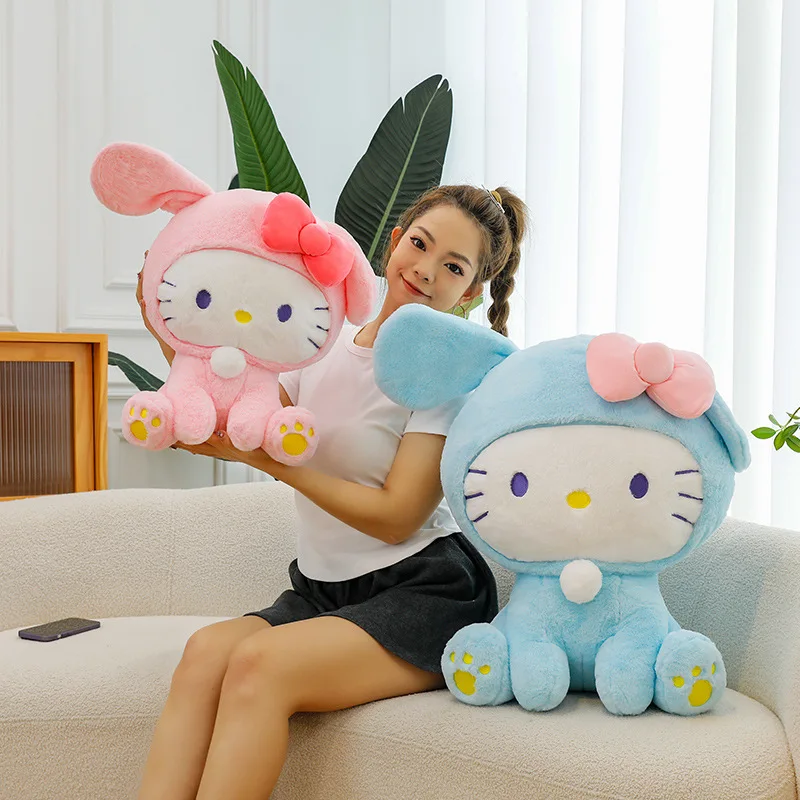 Sanrio nuevo lindo conejo gatito gato peluche juguete grande HelloKitty muñeca Kawaii peluche juguete niños cumpleaños regalo de Navidad