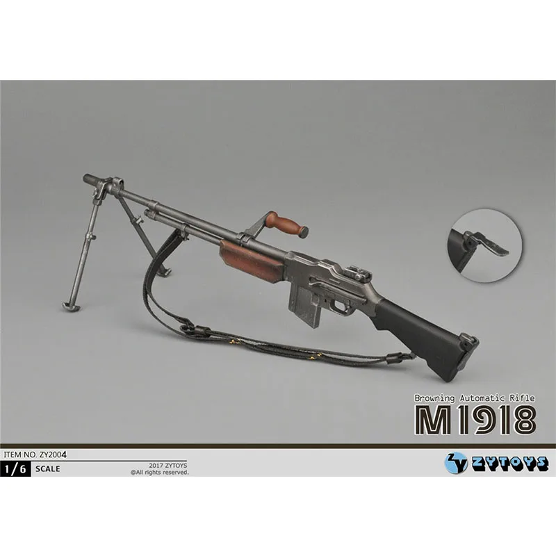 1/6 Scale WW2 US ArmyM1918 Browning BAR Automatic Rifle Light Machine Military Weapon Plastic Model Action Figure Collection Toy