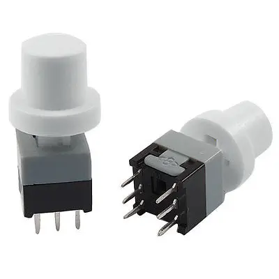 

8,5 x 8,5 x 18 мм, белый круглый колпачок, мгновенный кнопочный тактильный переключатель