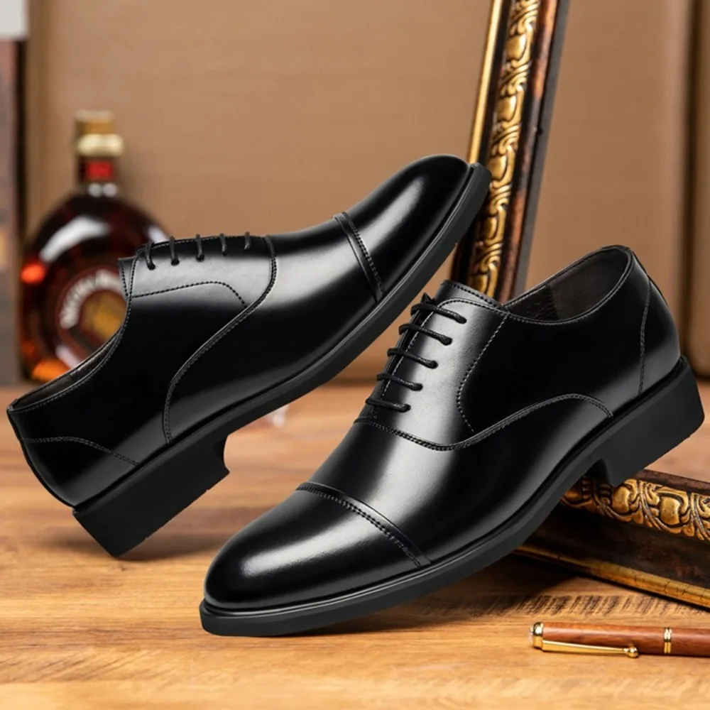 

Мужские туфли, увеличивающие рост, деловые модельные туфли из воловьей кожи, мужские кожаные туфли, повседневные свадебные туфли, мужские четыре сезона, новинка