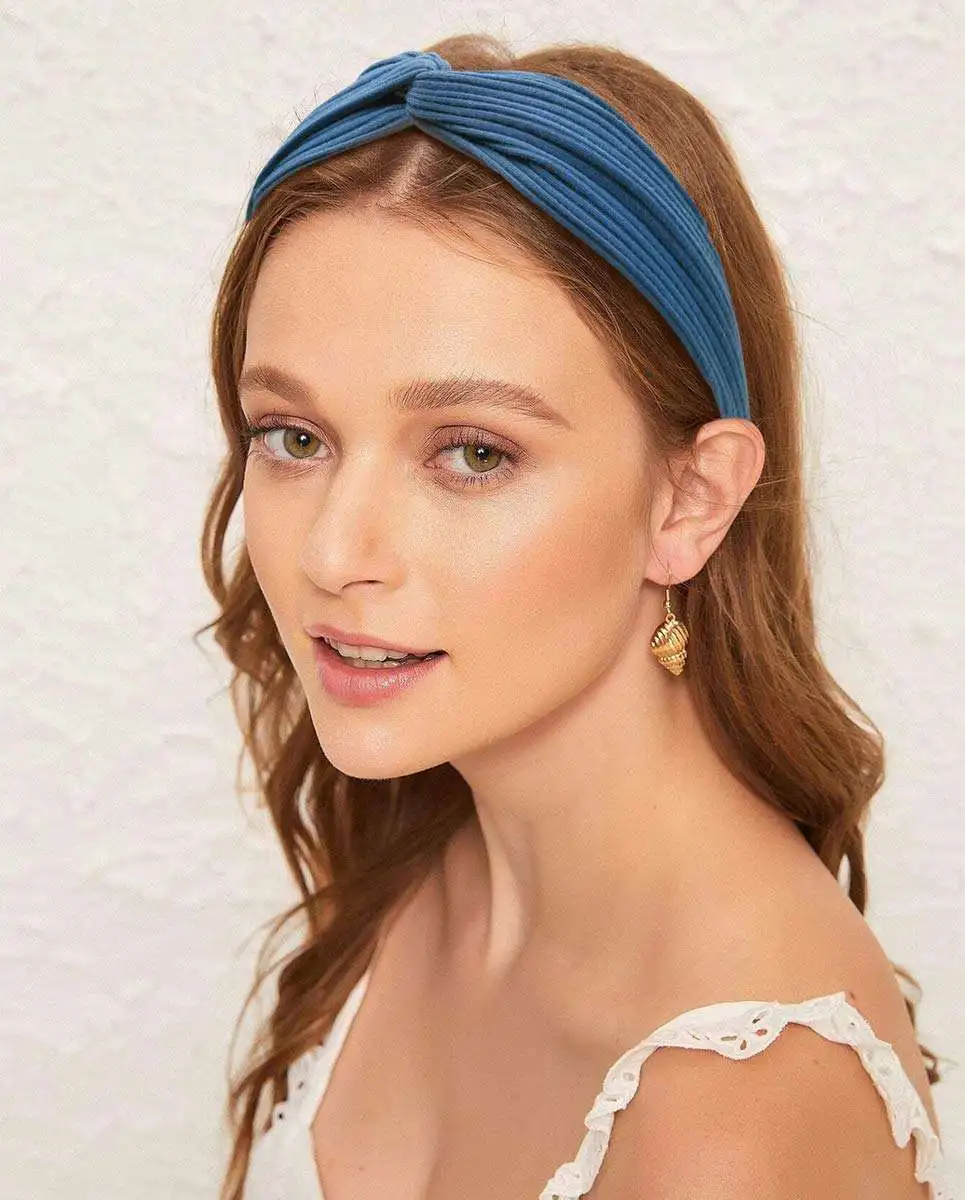 Diadema con nudo cruzado para mujer, bandas elásticas para el cabello, diadema suave de Color sólido para niña, accesorios para el cabello,